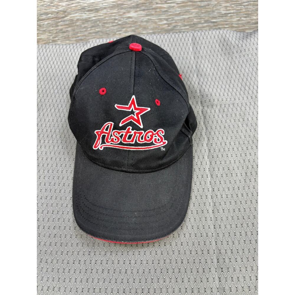 Houston Astros Hat Cap Strap Back One Size Black MLB Baseball Tournament Apparel